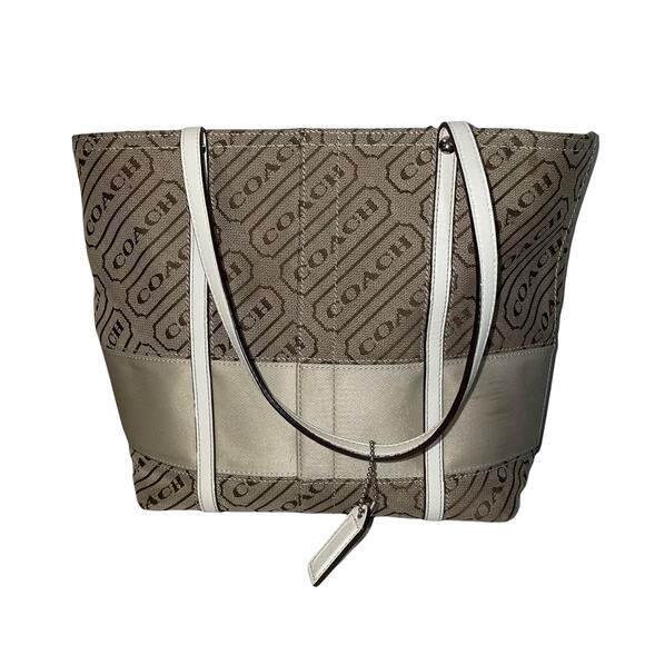 Coach Signature Canvas and Sateen Tote Bag - Picture 1 of 4